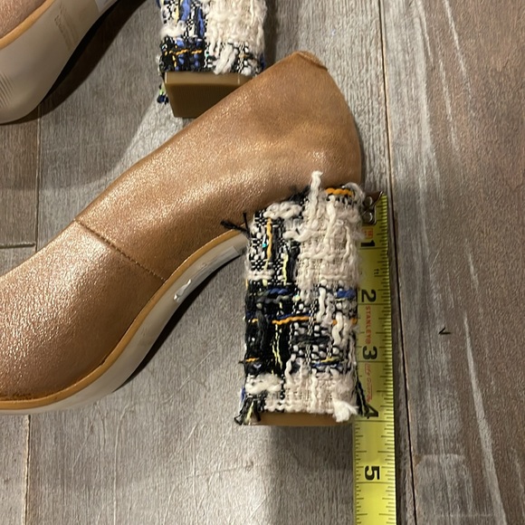 Anthropologie leather and tweed block heels - Picture 7 of 13